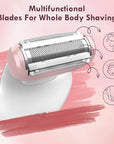 Electric Razor for Women - Painless Eletric Shavers for Women, Body Hair Removal for Legs and Underarms, Ladies Bikini Trimmer Wet Dry Shave, Rechargeable, with LED Light