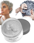 Temporary Hair Color Wax,Hair Spray Color, Hair Wax Color 4.23 oz, Easy Washout Temporary Hair Dye for Halloween,Cosplay, Party (Gray, 4.23)