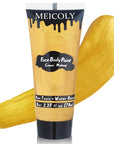 MEICOLY Cream Metallic Gold Face Body Paint,2.37Oz Large Tube Water Based Full Body Paint,Professional Gold Face Paint for Halloween Stage SFX Special Effects Cosplay Makeup
