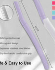Face Razors for Women, Dermaplane Razor for Women Face, Eyebrow Razor, Facial Razors, Dermaplaning Tool, Gentle Skin Exfoliation Microblades for Sensitive Skin, Peach Fuzz Remover, 10 Count (Lilac)