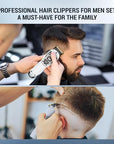 BESTBOMG® Hair Clippers & Trimmer Ceramic T-Blade Cordless Haircut Sets Rechargeable 2000mAh/1200mAh with 10 Guide Combs & for Men/Father/Husband/Boyfriend