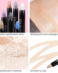 Kaely 2Pcs Cream Eyeshadow Stick Set for Eyes,Pearl White & Mocha Beige Shimmer Pen,Eye Brightener Halloween Makeup,sombras para ojos,Smooth Eye Shadow Highlighter Crayon Pencil Waterproof,01+14