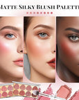 8 Colors Blush Palette, Smooth Blendable Powder Blush, Buildable Facial Cheek Blusher, Matte Blush Palette Makeup For Women, Waterproof Long-lasting Makeup Palette with Brush
