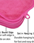 Makeup Remover Cloths for Face, Eye, Lips - Reusable Makeup Remover Pads Soft Microfiber Facial Cleansing Cloths 8 x 8 inch 6 Pack (Dark Pink)