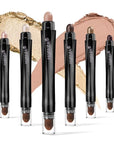 6PCS Cream Eyeshadow Stick Makeup Sets, Metallic And Matte Shimmer Eye Shadow Eye Brightener Stick Pencil Crayon, A10-Quartz Pink