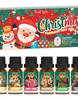 Christmas Essential Oils Set, Fragrance Oil Set for Diffuser, Scent Diffuser Oil for Candle Making-Christmas Cake, Eggnog, Candy Canes, Gingerbread, Mistletoe, Christmas Pudding