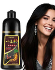 Black Hair Dye Shampoo, Hair Color Shampoo for Women Men, Covers Grays in Minutes, Champu Para Canas, Easy to Use, 16.90 Fl Oz
