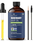 Botanic Hearth 100% Pure Rosemary Oil For Hair Growth Infused With Biotin, Jojoba & Castor Oil | Hair Oil Repairs Dry Damaged Hair, Strengthening, Healthier - Hair Tonic, 2.0 fl oz