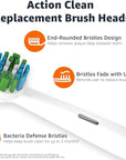 Amazon Basics Electric Toothbrush Head Replacement Brush, White, 3 Count (Fits Most Oral-B Brushes)