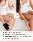 Self Tanner Mousse-30X Clear Bronzer Self Tanning Lotion for Body Fake Tan-14 Day Long Lasting Effect Quick Tan,Lightweight, Self-Tanner Foam Enriched with Aloe Vera and Coconut