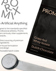 Promix Whey Protein Isolate Powder, Chocolate - 2.5lb - Grass-Fed & 100% All Natural - Post Workout Fitness & Nutrition Shakes, Smoothies, Baking & Cooking Recipes - Gluten-Free & Keto-Friendly
