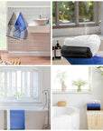 3 Pieces Exfoliating Washcloth Shower Towel African Net Sponge Japanese Wash Cloth Face Exfoliating Sponge Loofah Exfoliating Body Scrubber for Body Exfoliation(Black White Blue)