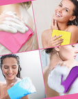 Tatuo 4 Pieces Korean Exfoliating Washcloth Body Back Scrubber Japanese Italy Exfoliating Cloth 35.5 Inch Long Bath Towel Washcloth Dead Skin Remover for Men Women(Mixed Color)
