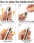 kullder 4 in 1 Makeup Brush Travel Makeup Brushes Blend Sponge, Eyebrow, Eyeshadow & Blush Brushes for Foundation Concealer Double Ended Makeup Brush with Powder Puff Women Ideal Gifts