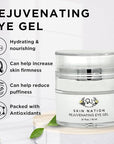 Skin Nation Rejuvenating Eye Gel, Super Hydrating with Peptides, Hyaluronic Acid and Green Tea, Lightweight Plant Based Under Eye Cream for Puffiness, Dark Circles and Smooth Skin, 0.51 oz