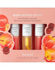 NOONI Korean Hydrating Lip Oil Gift Set - Appleseed Lip Oil Trio, Tinted Lip Care, Hydrating, Lip Plumping, Long Lasting Moisture, Korean Vegan Makeup for Women, 0.12 Fl Oz x 3ea