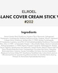 Blanc Cover Cream Stick V White - Korean Color-Changing Foundation Stick with Volufiline - Medium to Full Coverage Dewy Finish Base Makeup - Dual-Ended with Detachable Brush (202 Natural)