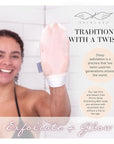 Seraphic Skincare (Original) Divine Glow Exfoliating Mitt (2pcs) – 100% Vegan Viscose Traditional Body Scrub Glove Kessa Korean Washcloth – Body Exfoliator for Self-Tan Removal & Keratosis Pilaris