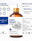 HIQILI 100ML Orange Essential Oil for Air Freshener, DIY Soap, Skin Care, Can be Added to Diffusers, Dryer Balls, Lotions for Use - 3.38 Fl Oz