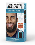 Just For Men Mustache & Beard, Beard Dye for Men with Brush, With Keratin Biotin Aloe and Coconut Oil for Healthy Facial Hair - Rich Dark Brown, M-47, Pack of 1 (Packaging May Vary)