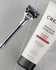 Cremo Original Shave Gift Set for Men, includes Impossibly-Slick 6 oz Shaving Cream, Chrome Barber Grade Razors for Men and four Razor Blades Refills