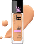 Maybelline Fit Me Dewy + Smooth Liquid Foundation Makeup, Sun Beige, 1 Count (Packaging May Vary)