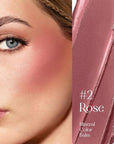 Mineral Color Balm, SPF 35 Multi Color Stick for Lips, Cheeks& Eyes, Blendable Creamy Lightweight Formula, Buildable Shimmer Finish, Multiuse Makeup Stick, Rose