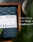 Oars + Alps Blue Charcoal Exfoliating Men's Bar Soap, Dermatologist Tested and Made with Clean Ingredients, Travel Size, 1 Pack, 6 Oz