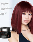 XMONDO Color Deep Red Brown Color Depositing Mask & Semi-Permanent Hair Dye Super Gloss Infused with Bond Boosters for Nourishment, Revitalize & Repair, Vegan Formula, 8 Fl Oz