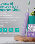 GuruNanda Lion & Lamb Kit 2.0, Electric Toothbrush with Water Flosser Combo, 4 Jet Tips, 4 Brush Heads, & IPX7 Waterproof Design for Complete Oral Care, Lavender