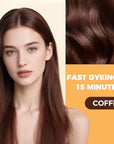 Coffee Hair Dye Shampoo 3 in 1 for Gray Hair Coverage, Hair Color Shampoo for Women Men, Herbal Ingredients Instant Champu Para Canas (16.9 Oz)