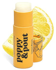 Poppy & Pout Lemon Bloom Jumbo Lip Balm | All Natural Lip Balms & Moisturizers | Hydrates with Beeswax, Vitamin E, Organic Coconut Oil | Cruelty-Free | Lip Balm in Recyclable Cardboard Tube