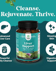 Liver Cleanse Detox & Repair Formula - Herbal Liver Support Supplement with Milk Thistle Turmeric Dandelion Root & Artichoke Extract for Liver Health - Silymarin Milk Thistle Liver Detox Capsules 90ct