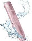 2 in 1 Women Electric Shaver Dual Head Bikini Trimmer for Women IPX7 Waterproof Wet & Dry Use Body Hair Trimmer and Facial Hair Remover for Bikini Underarm Leg Arm Body Face, Pink