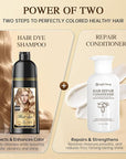 Natural Hair Dye Shampoo 3 IN 1, Hair Color for Gray Hair Coverage, Hair Coloring Shampoo for Women, Color Shampoo Beard Dye for Men, Vegan Ammonia Free Hair Shampoo (GOLDEN BLONDE)