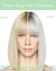 Instant Silver Gray Hair Color Shampoo, 3-in-1 Long-Lasting Dye for Women and Men - Works in Minutes
