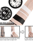 UCANBE Black White Face Body Paint with Painting Brush Kit, Cream-to-Powder Goth White Foundation + Black Greasepaint for Kids & Adult Halloween, SFX Makeup Set for Clown Skull Mime Cosplay & Costume