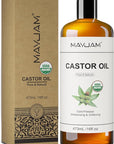 Organic Castor Body Oil: Cold Pressed 16OZ USDA Certified 100% Pure Organic Castor Oils for Hair Growth&Skin Oil for Eyebrows, Eyelash Carrier Oil for Women&Men Hair Moisturizer,Hexane-Free