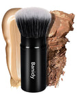 Makeup Brush Kabuki Face Brushes Retractable Travel Blush Kabuki Brush Portable Flawless for Foundation, Powder Blush, Bronzer, Buffing, Liquid, Cream, Cruelty Free with Cover