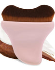 Self Tanner Brush - Kabuki Brush Body Leg Makeup Brush for Self Tanning Gel Tanning Lotion,Sunscreen - Self Tanning Mitt Bronzer Brush for Face Body Self Tan (Pink)