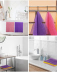 UJFQBH 3 Pieces African Bath Sponge African Net Long Net Bath Sponge Exfoliating Shower Body Scrubber Back Scrubber Skin Smoother,Great for Daily Use (Pink,Yellow,Purple)
