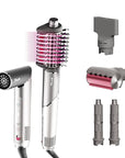 Shark FlexFusion Hair Dryer with Fusion Hair Brush, Ceramic Air Styler with Auto-Wrap Hair Curlers & Concentrator, Ceramic Plates, Metallic Mist HD641
