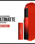 Maybelline Color Sensational Ultimatte Matte Lipstick, Non-Drying, Intense Color Pigment, More Scarlet, Scarlet Red, 1 Count