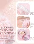 Highlighter Makeup Powder Plush Peach Ball Puff Glitter