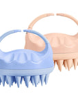 HEETA Silicone Bristles Scalp Scrubber & Massager for Hair Growth, Dandruff Removal & Relaxation - Shampoo Brush with Wet/Dry Hair (Pink & Blue)