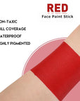 BOBISUKA Red Body Face Paint Stick, Sweatproof Eye Black Stick for Baseball Football Softball Sports - Full Coverage Face Painting for Devil, Vampire, Wound Joker Halloween Looks