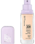 Maybelline Super Stay Lumi-Matte Foundation, Lightweight and Buildable Full Coverage Foundation Makeup For Up To 30HR Wear, 102, 1 Count