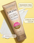 Jergens Natural Glow Self Tanner Body Lotion, Sunless Tanning, Medium to Deep Skin Tone, Daily Moisturizer with Coconut Oil, Vitamin E and Antioxidants, 7.5 Oz