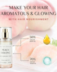 Hair Perfume for Women, Summer Lightweight Long Lasting Fragrance Mist - 3:7 Hydrating Serum Alcohol Free Formula, Argan Oil Scented Hair Spray with Keratin & Elastin (Peach Oolong) 2.7 fl oz