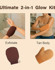 2 Pack Self Tanner Applicator Mitt Kit, With Exfoliating Gloves, Thick Waterproof Inner Layer Durable, Washable Reusable,Tanning Mitt, Tanning Mitts Self Tanner, Self Tan Glove Applicator